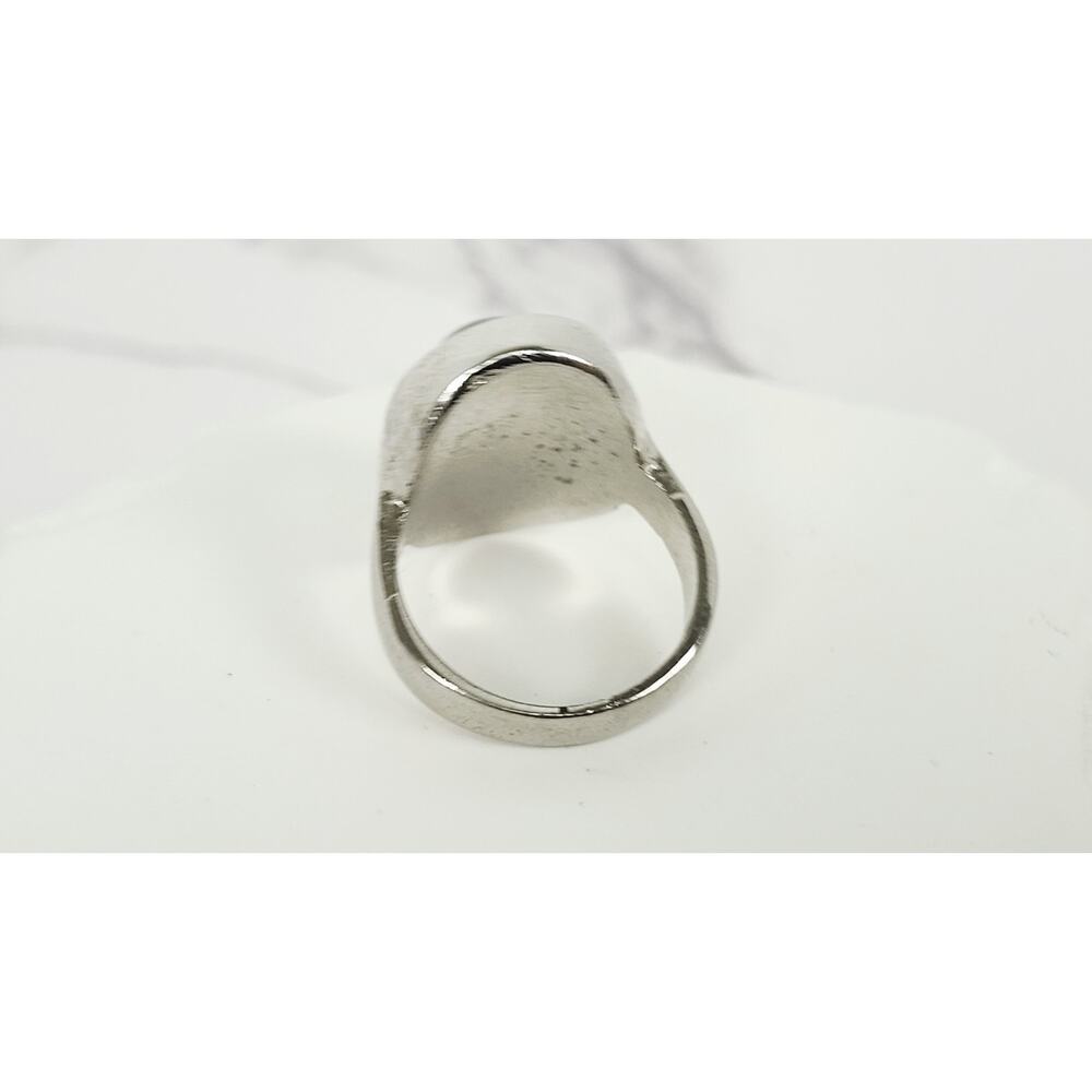 Vintage 1970s Retro Color Changing Oval Cabochon Mood Ring Silver Tone Size 8 - Picture 13 of 16